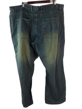 Trust Mens 45x29 Distressed Green Tint Jeans